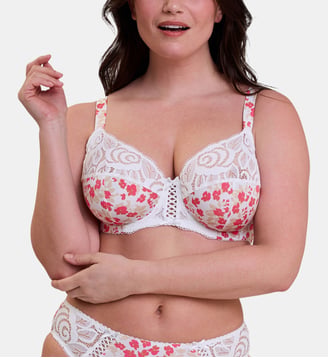 Soutien-gorge Amelie Print - Sans Complexe - Imprimé floral blanc et rouge