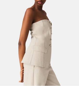 Top bustier de tailleur - Maje - Beige