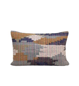 Housse De Coussin  Tissage de tissus recyclés - Madura - Camouflage bleuté