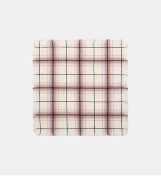 Mini carré Swann Tartan - Bompard - Naturel et jacinthe