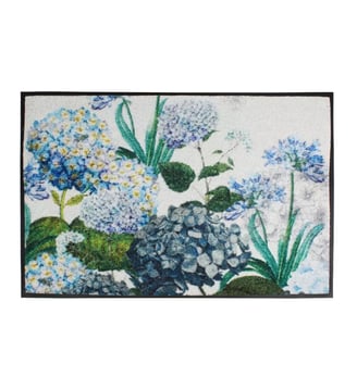 Tapis decor caoutchouc & nylon - Garnier Thiebaut - Bleu