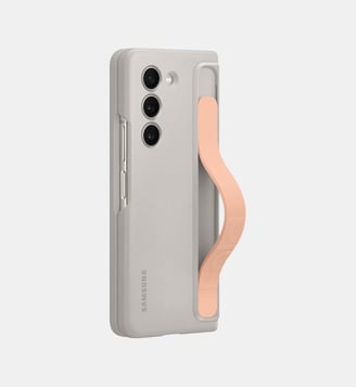 Coque Z Fold 5 avec lanière Crème - Samsung - Gris clair