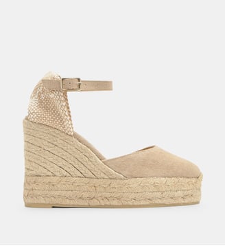 Espadrilles compensées à plateforme tressée en coton bio CAROL - Castaner - Sable