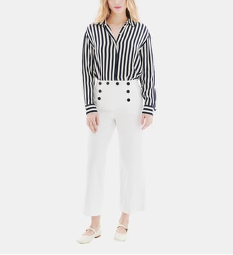 Pantalon paolino - Motif uni - Coupe large - Caroll - Blanc