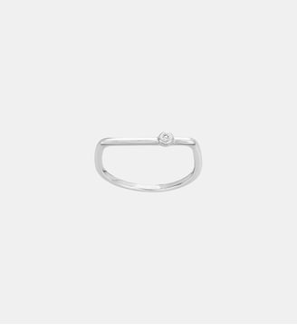 Bague épaulée Funambule en Argent avec diamant blanc - La Garçonne Diamant - Argent
