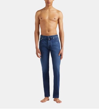 Jeans 5 poches Tropical Flowers - Vilebrequin - Bleu denim