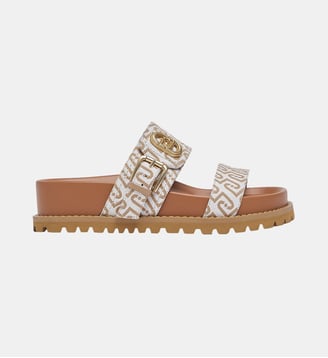 Sandales avec monogramme all-over - Liu Jo - Marron