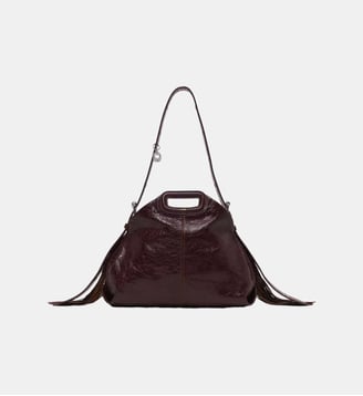 Sac Miss M en cuir craquelé - Maje - Marron foncé