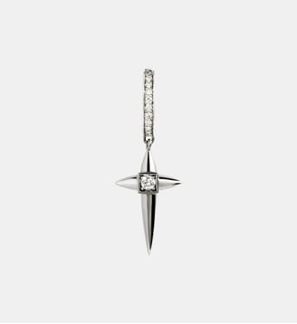Créole Mini Rockaway croix diamants et argent - Statement - Argent
