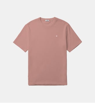 T-shirt col rond en coton gaufré Théo - Serge Blanco - Rose