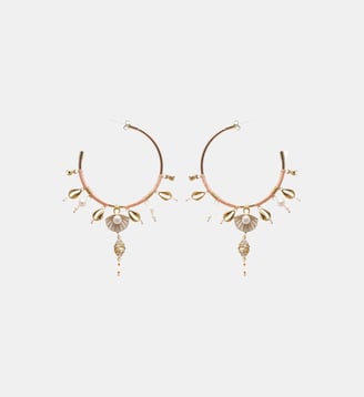 Boucles d'oreilles créoles avec pampilles PAYOTT - Hipanema - Blanc