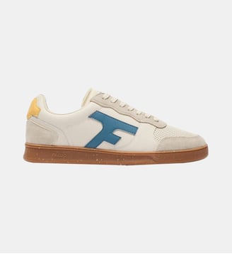 Baskets basses Cuir-suede - Faguo - Crème et jaune