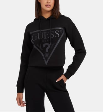 Sweat néoprène logo triangle devant - Guess - Noir