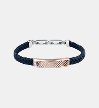 Bracelet RECYCLED LEATHER - Maserati - Black rose gold stainless steel