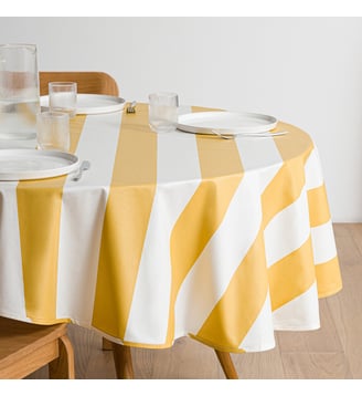 Nappe ronde coton enduit - La Redoute Interieurs - Jaune