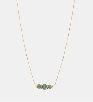 Collier pendentif   doré à l'or fin - Avola - Satellite - Bleu