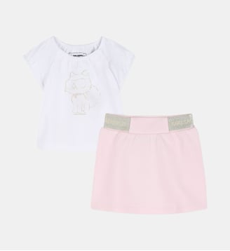 Ensemble et jupe - Karl Lagerfeld Kids - Rose et blanc