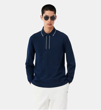 Polo Paris manches longues regular fit - Lacoste - Bleu marine