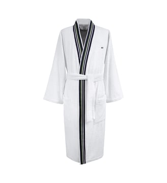 Peignoir de bain long en coton - Lacoste Home - Blanc