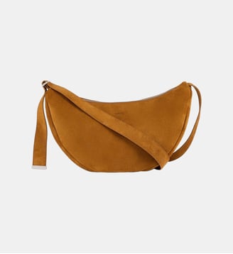Petit hobo en croûte de cuir zippé - Sandro - Cognac