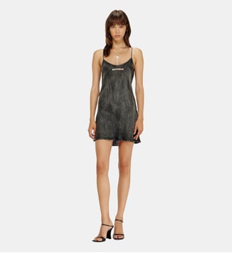 Robe slip en viscose à fines bretelles - Diesel - Noir