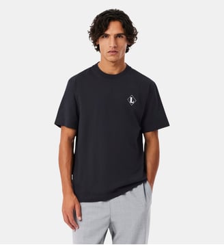 T-shirt fabriqué en France badge - Lacoste - Noir