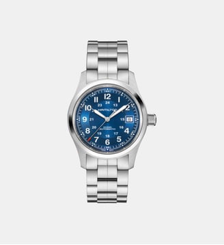 Montre automatique Khaki field Bleu H70455140 - Hamilton - Argenté