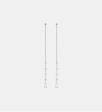 Longues boucles d’oreilles avec des perles et cristaux baroques - Aristocrazy - Argenté