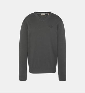 Pull fin à col V - Schott - Anthracite