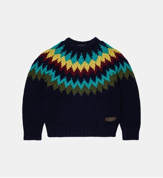Pull col rond avec logo - Dsquared2 - Bleu foncé