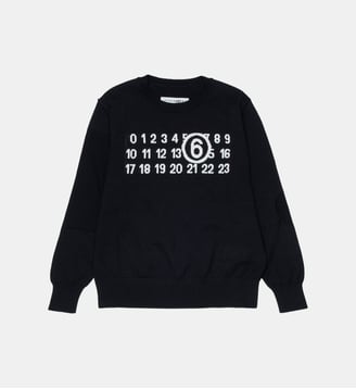 Pull à col rond avec logo numérique - MM6 Maison Margiela - Noir
