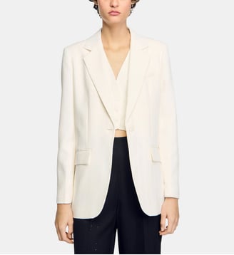Veste de tailleur ajustée courte - Sandro - Écru