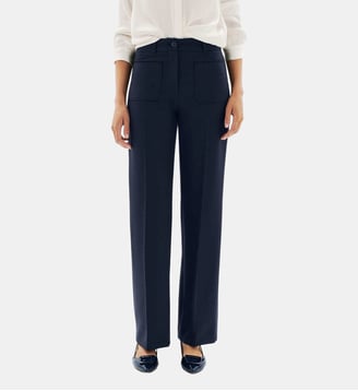 Pantalon pelleyville - Motif uni - Coupe large - Caroll - Bleu marine