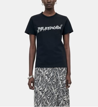T-shirt en coton What Is avec strass - The Kooples - Noir