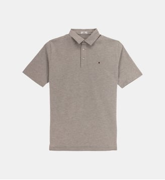 Polo manches courtes en jersey de coton - Serge Blanco - Gris chine
