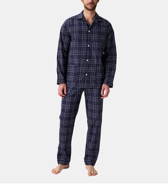 Pyjama boutonné en popeline de coton - Lewis - Arthur - Marine