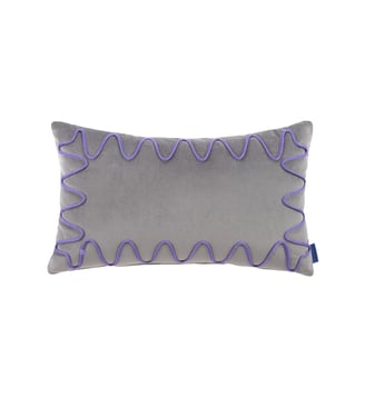 Coussin brodé Rita Eco-velours - Nobodinoz - Grey