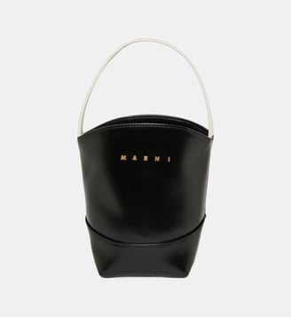 Sac à main Flower Basket avec logo - Marni - Noir