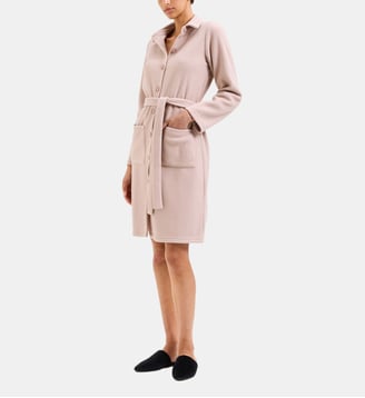 Robe de chambre col classique en polaire, Ninon - Laurence Tavernier - Beige