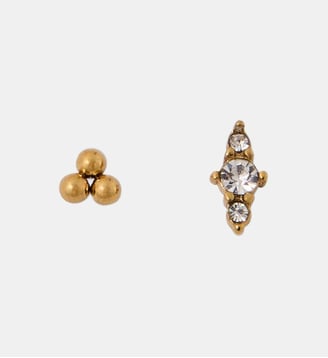 Set de 2 piercings hélix/tragus strass de zircon - Balaboosté - Doré