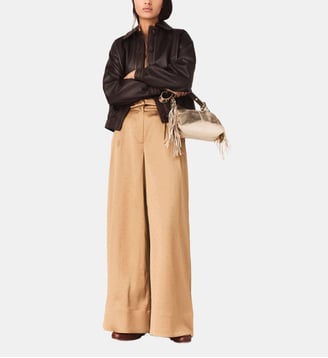 Pantalon en satin strassé - Maje - Caramel
