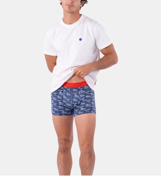 Boxer Glacier en coton biologique - Billybelt - Bleu gris et blanc