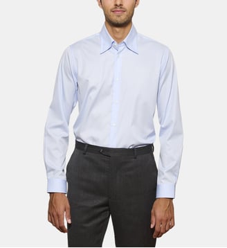 Chemise ciel col damoiseaux coupe cintrée - Atelier Privé - Bleu ciel