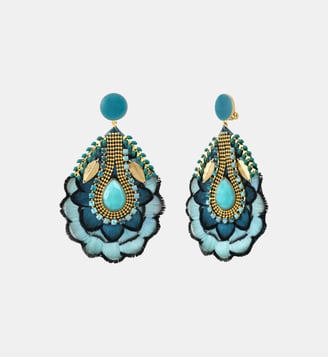 Boucles d'oreilles clips   - Alizia - Satellite - Bleu