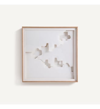 Tableau en relief, en papier découpé - AM.PM - Blanc