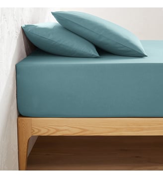 Drap housse uni coton, bonnet 32cm La Redoute Interieurs
