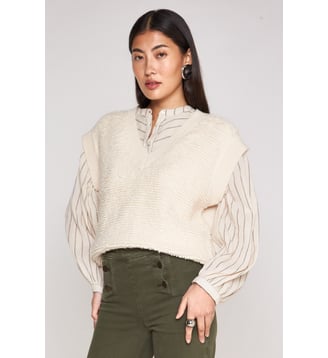 Pull sans manche Samuel en laine - Maison 123 - Naturel