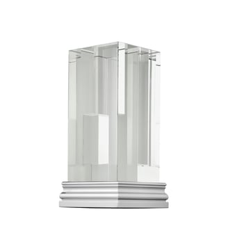 Vase Chrome Verre et Aluminium - PERSPECTIVES - Christofle - Argent
