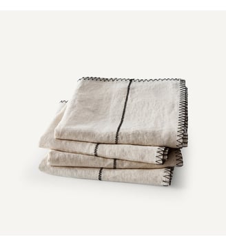 Lot de 4 serviettes en lin - AM.PM - Naturel