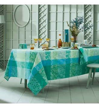Nappe pur coton - Garnier Thiebaut - Bleu turquoise